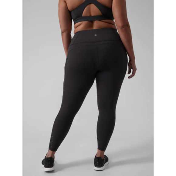 Athleta S black Rainier Tight legging pant outdoor run walk mountain hiking warm - Picture 5 of 9
